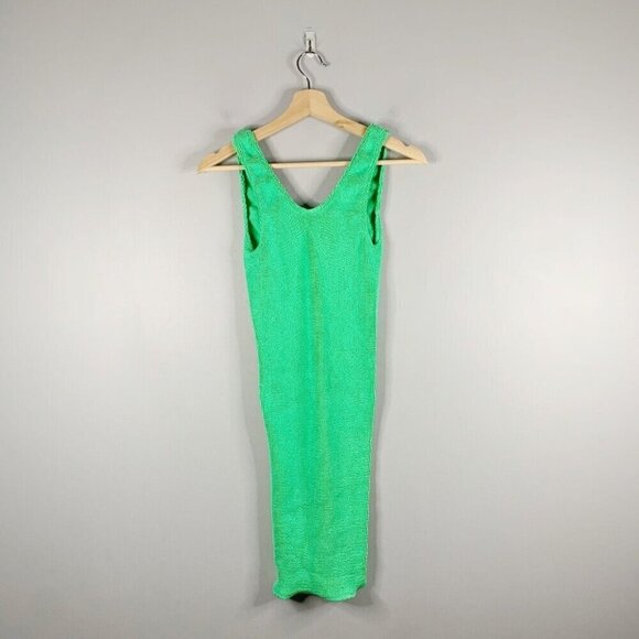 Beach N Beauty Other - Beach N Beauty Women's Green Shell Dress Scrunch New Cover Up Neon Stretch 0/S